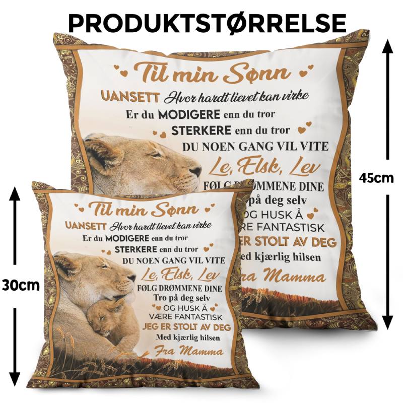 Varmen fra en mors berøring - Gave til sønn - Personlige puter