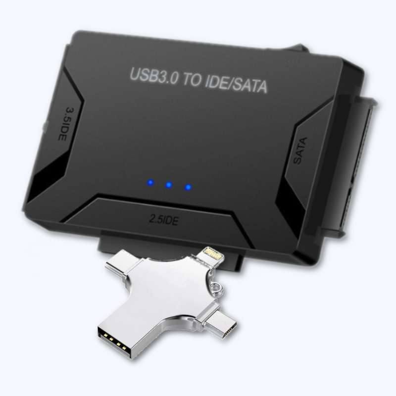 USB 3.0 til IDE/SATA Harddiskadapter + Telefonadapter 64 GB