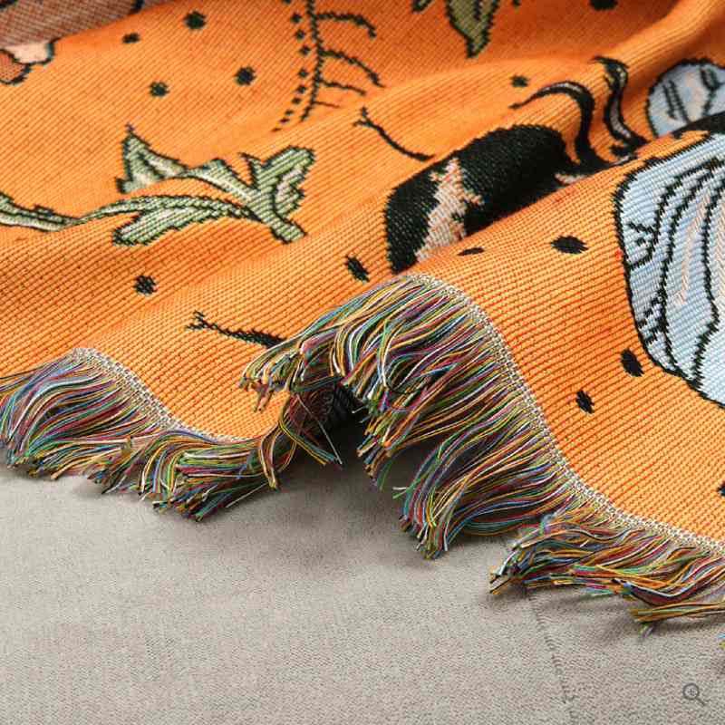 "Verden av bier" Boho Vevd Pledd