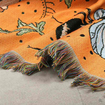 "Verden av bier" Boho Vevd Pledd