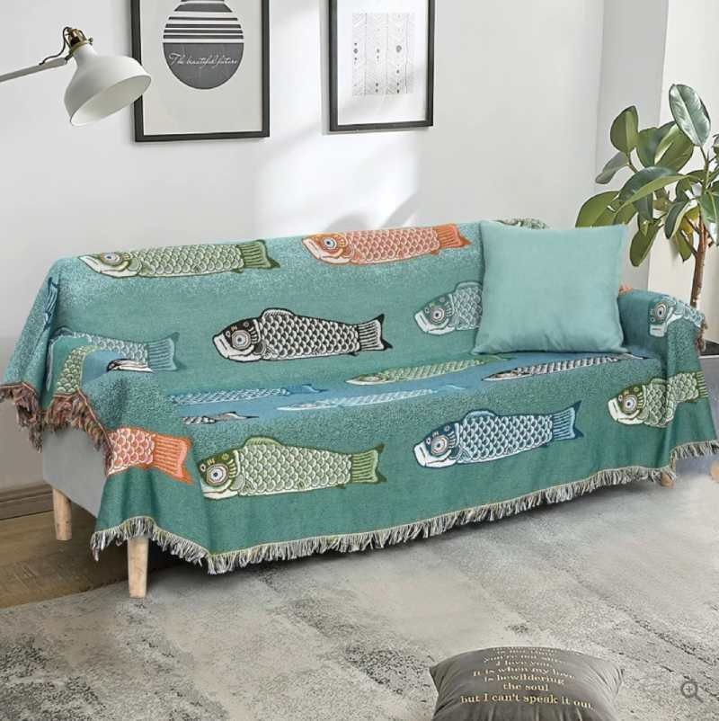 "Sjarmerende fisk" Boho Vevd Pledd