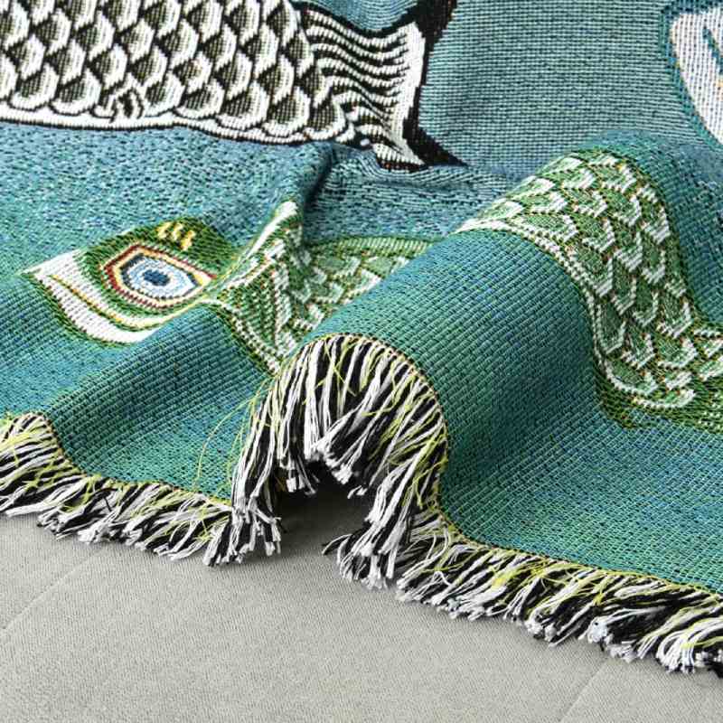 "Sjarmerende fisk" Boho Vevd Pledd