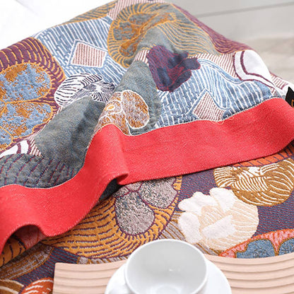 "Persimmon" Boho Vevd Dobbeltsidig Pledd