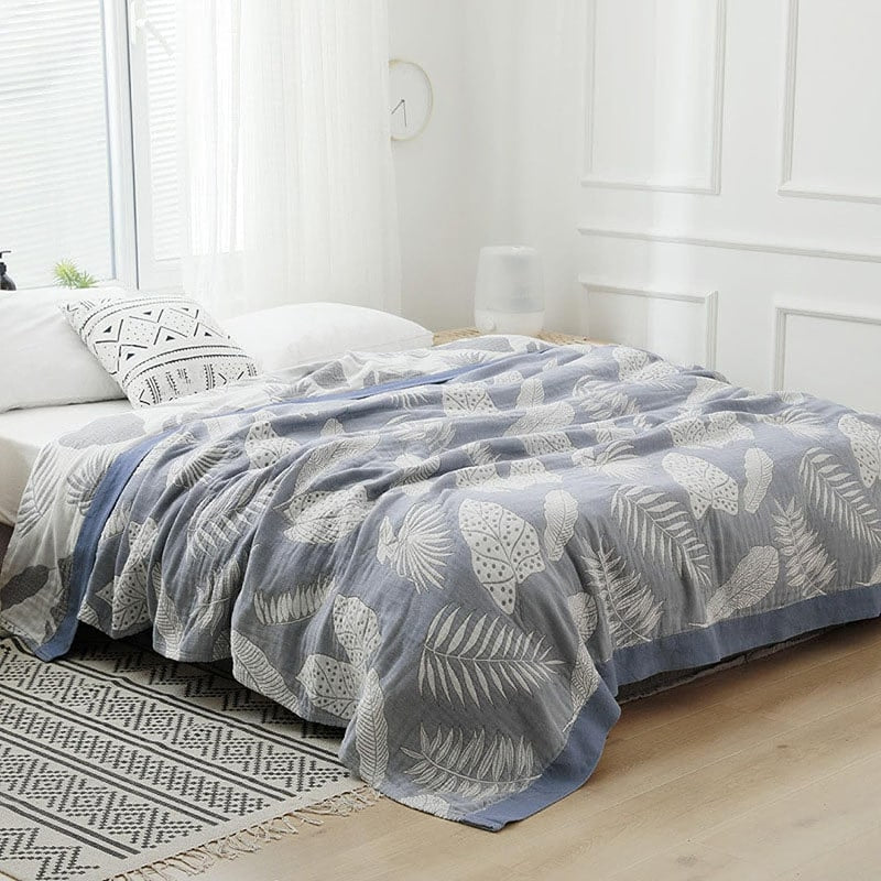 "Bregne" Boho Vevd Dobbeltsidig Pledd