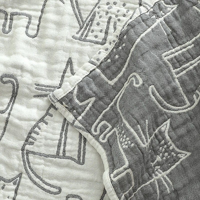 "Klemmer av katter" Boho Vevd Dobbeltsidig Pledd