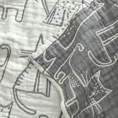 "Klemmer av katter" Boho Vevd Dobbeltsidig Pledd