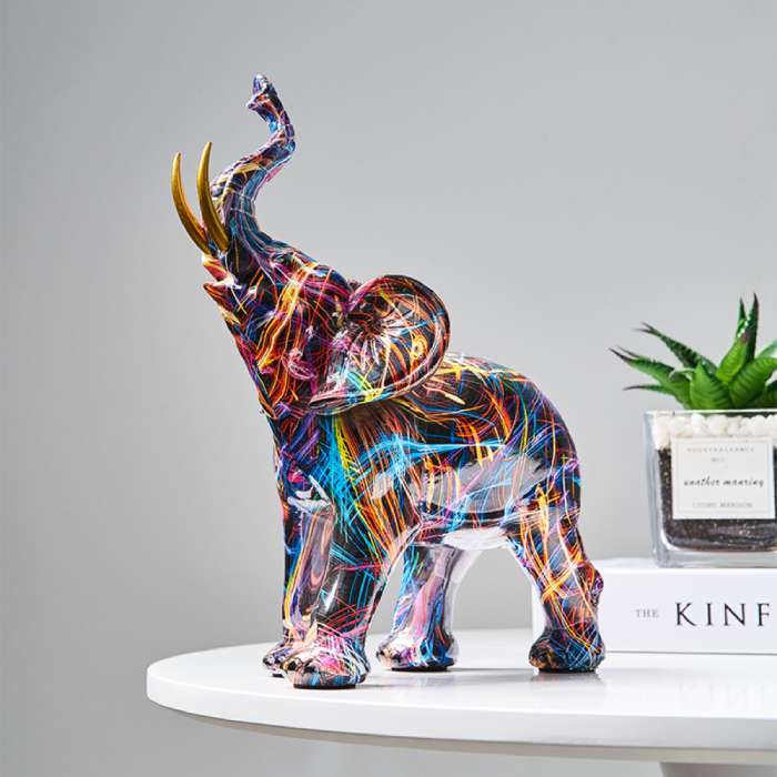 Kreativ graffiti-elefantfigur