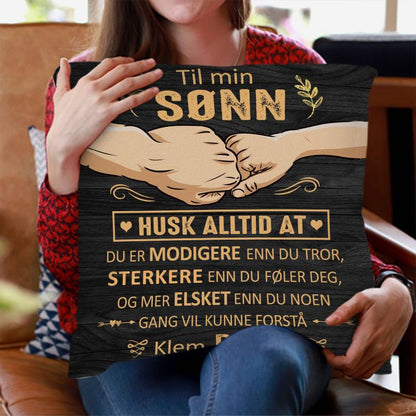 Du er modigere enn du tror – Gave til sønn - Personlige puter