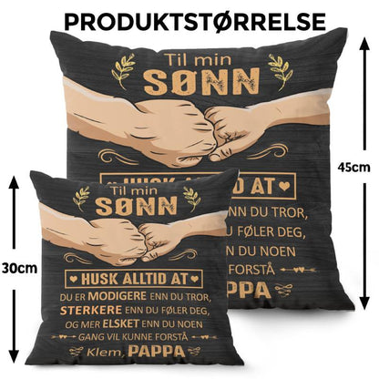 Du er modigere enn du tror – Gave til sønn - Personlige puter