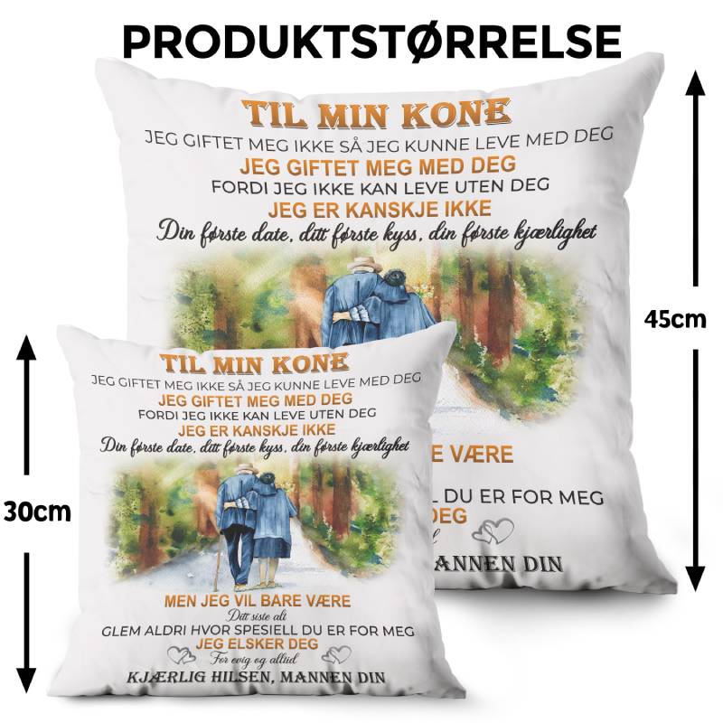 Hengivenhet til evig kjærlighet - En gave fra ektemannen til kona - Personlige puter