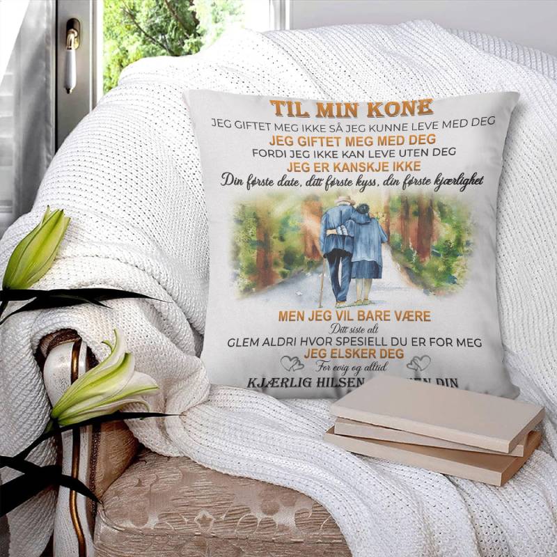 Hengivenhet til evig kjærlighet - En gave fra ektemannen til kona - Personlige puter