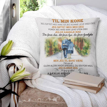 Hengivenhet til evig kjærlighet - En gave fra ektemannen til kona - Personlige puter