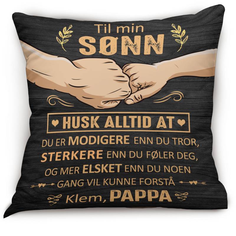 Du er modigere enn du tror – Gave til sønn - Personlige puter