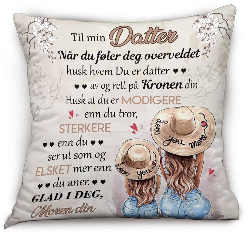 Min skjønnhet er i deg - Gave til datter - Personlige puter