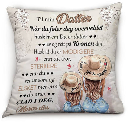 Min skjønnhet er i deg - Gave til datter - Personlige puter