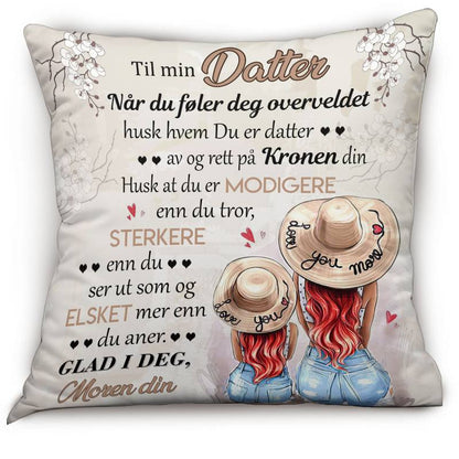 Min skjønnhet er i deg - Gave til datter - Personlige puter