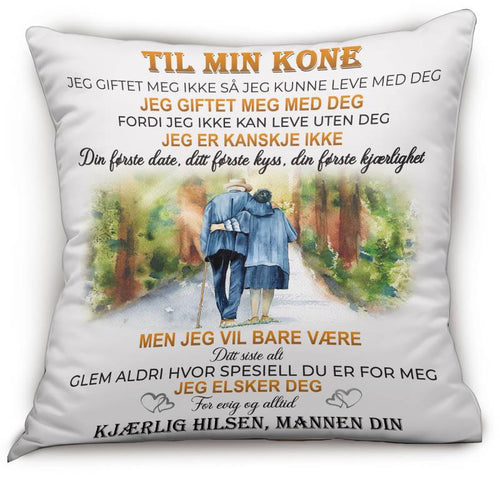 Hengivenhet til evig kjærlighet - En gave fra ektemannen til kona - Personlige puter