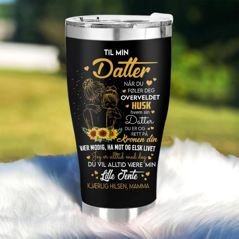 Du bist mein Sonnenschein - Gave til datter - Personalisert Tumbler