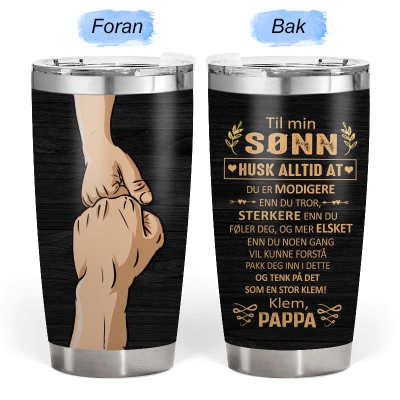 Vi er et flott team - Gave til sønn - Personalisert Tumbler