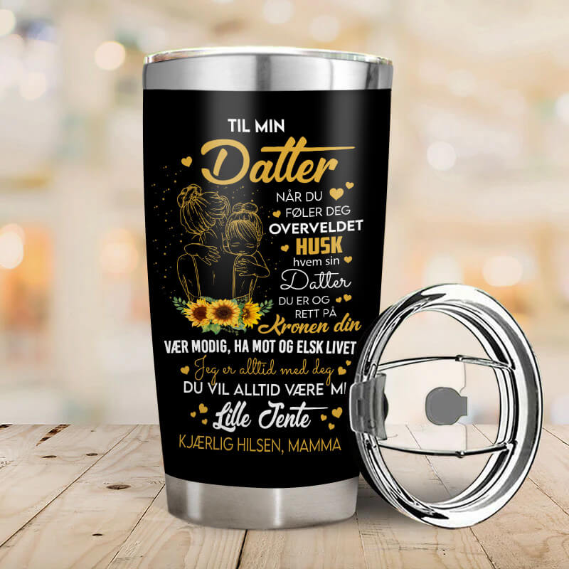 Du bist mein Sonnenschein - Gave til datter - Personalisert Tumbler