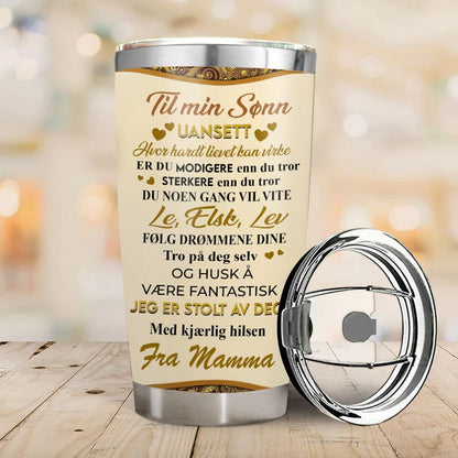 Varmen fra en mors berøring - Gave til sønn - Personalisert Tumbler