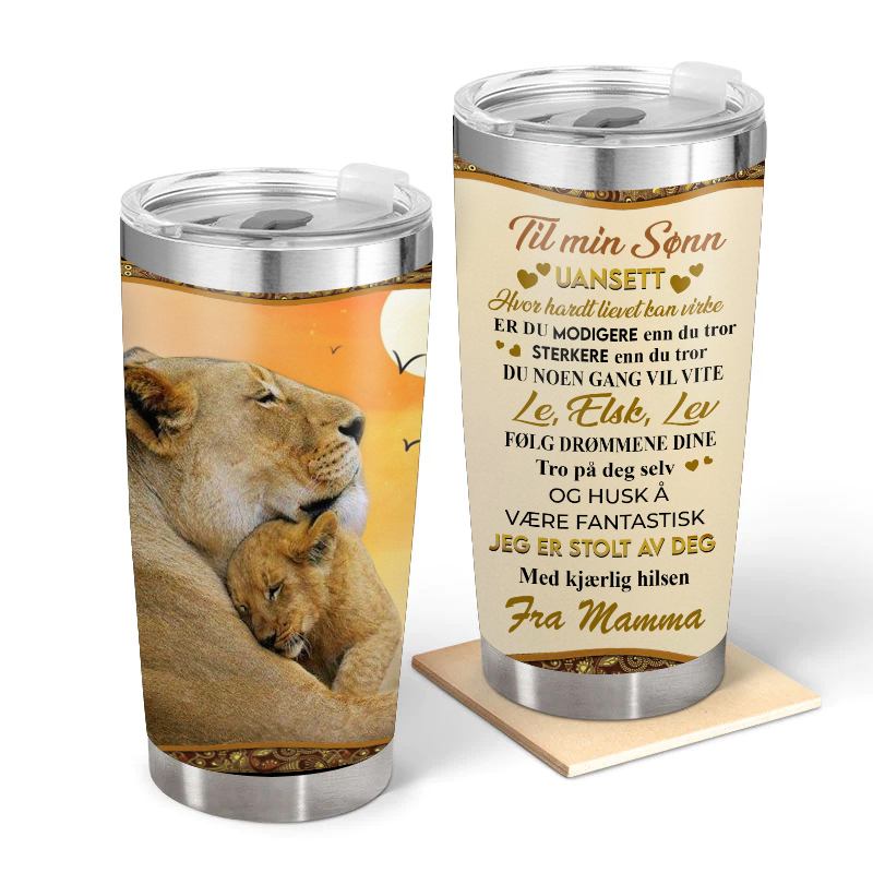 Varmen fra en mors berøring - Gave til sønn - Personalisert Tumbler