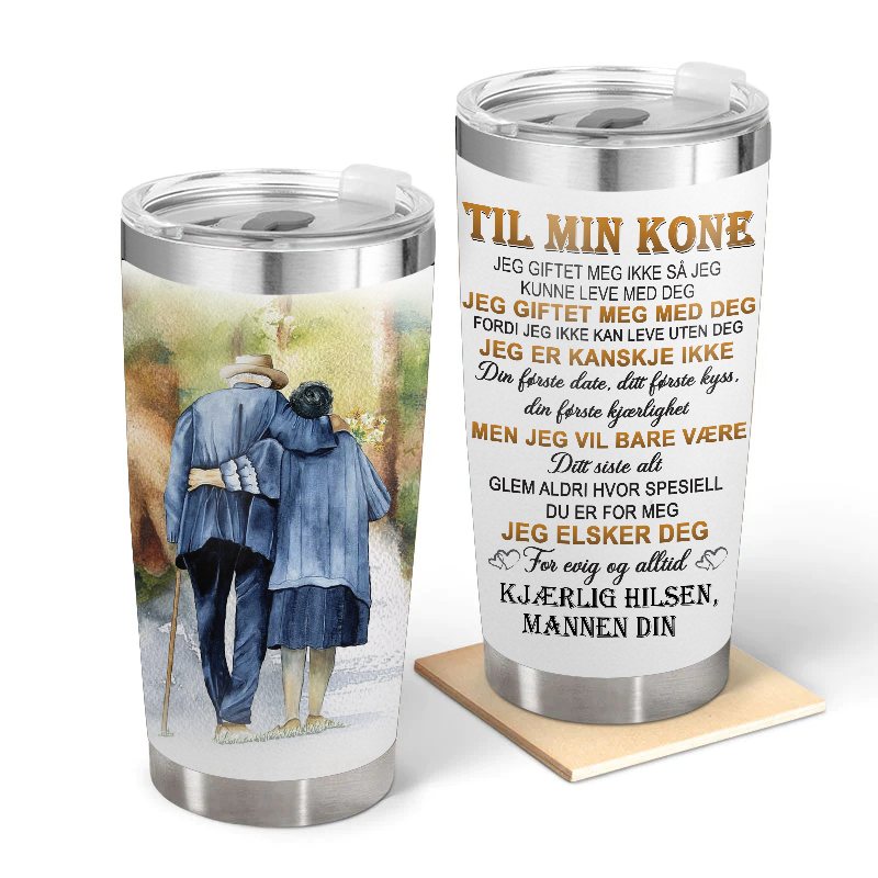 Hengivenhet til evig kjærlighet - En gave fra ektemannen til kona - Personalisert Tumbler