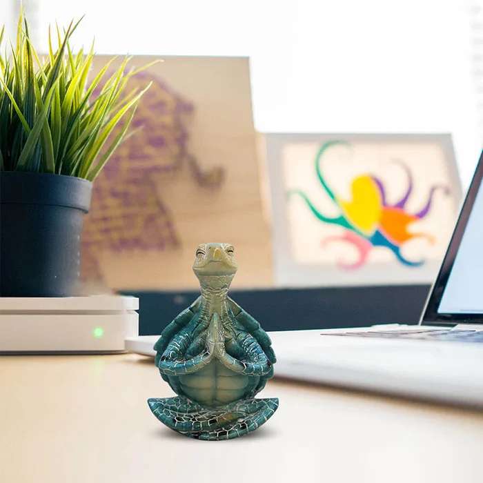 Skilpadde yoga-statue