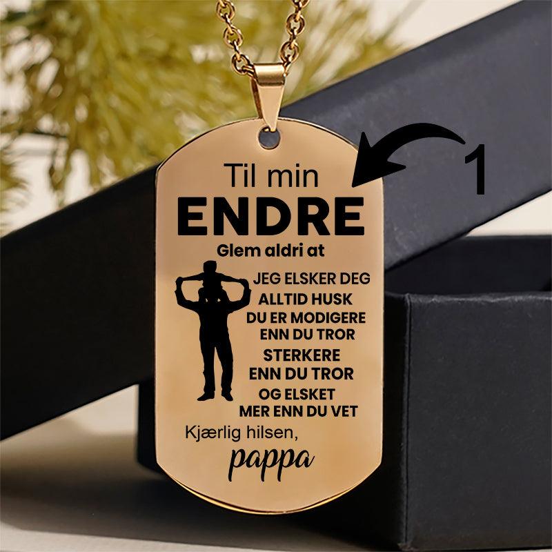 Vi vil alltid være sammen – Anheng gravert fra far til sønn - Kosteppe