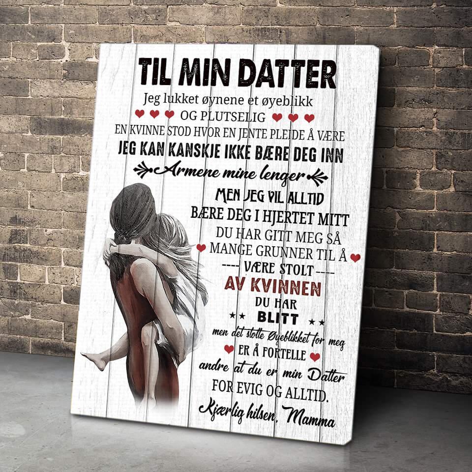 Foto på lerret fra mor til datter - "Min skjønnhet er i deg" - Kosteppe