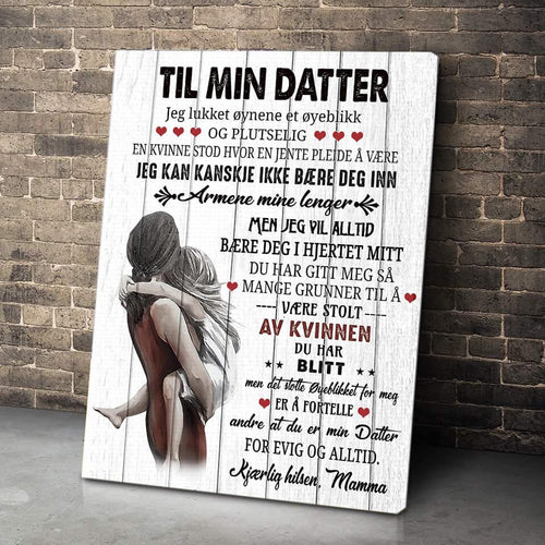 Foto på lerret fra mor til datter - "Min skjønnhet er i deg" - Kosteppe