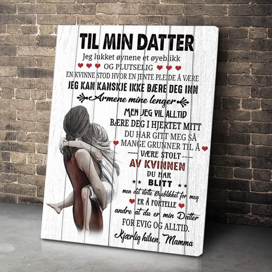 Foto på lerret fra mor til datter - "Min skjønnhet er i deg" - Kosteppe