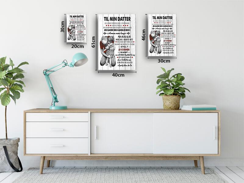 Foto på lerret fra far til datter - "Min skjønnhet er i deg" - Kosteppe