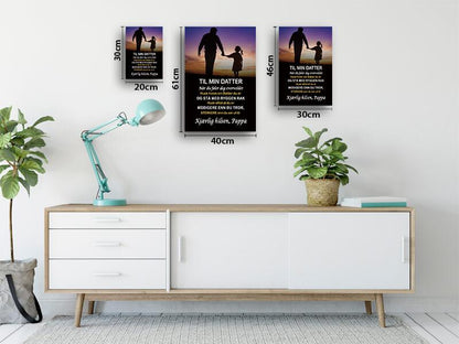 Foto på lerret fra far til datter - "Verdifulle øyeblikk" - Kosteppe