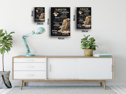 Foto på lerret fra far til datter - "Kraften til mors kjærlighet" - Kosteppe