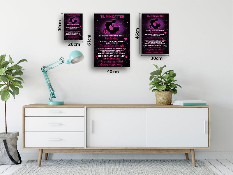 Foto på lerret fra far til datter - "Du er mitt mirakel" - Kosteppe