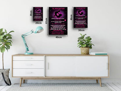 Foto på lerret fra far til datter - "Du er mitt mirakel" - Kosteppe