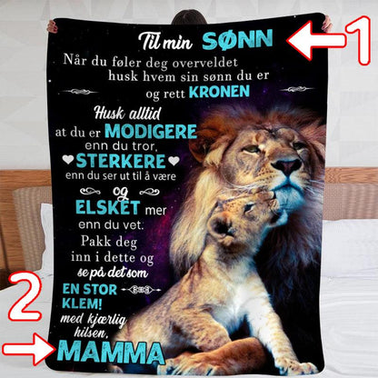 Teppe fra mor til sønn - "Et lite, men modig hjerte" - Kosteppe