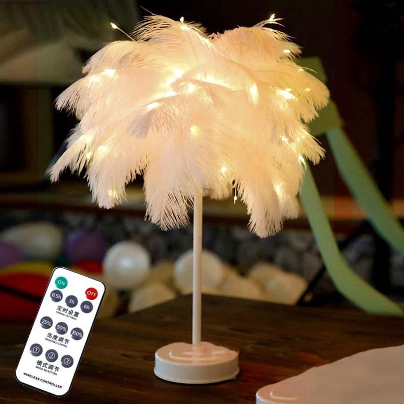 Bordlampe med fjær - Kosteppe