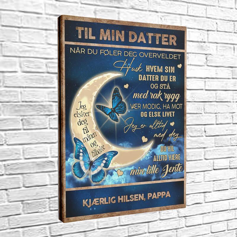 Foto på lerret fra far til datter - "Min evighet er i deg" - Kosteppe