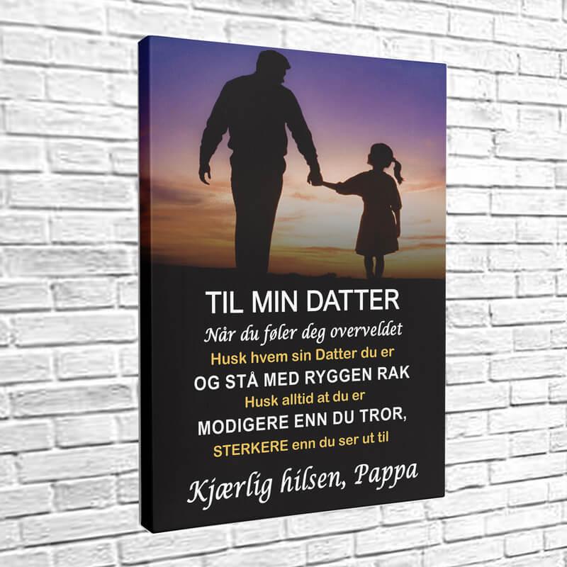 Foto på lerret fra far til datter - "Verdifulle øyeblikk" - Kosteppe