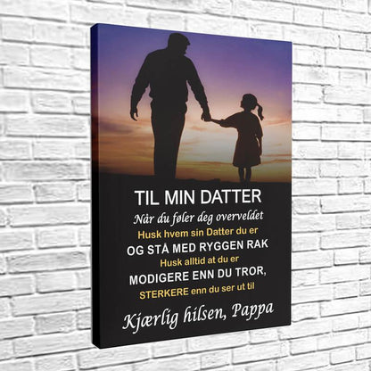 Foto på lerret fra far til datter - "Verdifulle øyeblikk" - Kosteppe