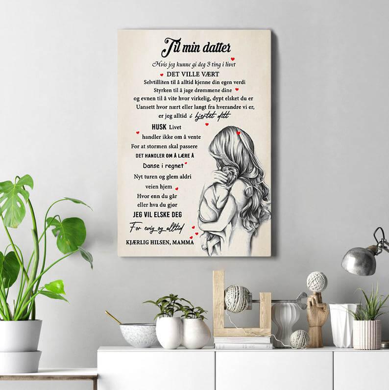 Foto på lerret fra mor til datter - "Skjønnheten i øyeblikkene med deg" - Kosteppe
