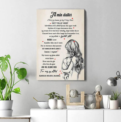 Foto på lerret fra mor til datter - "Skjønnheten i øyeblikkene med deg" - Kosteppe