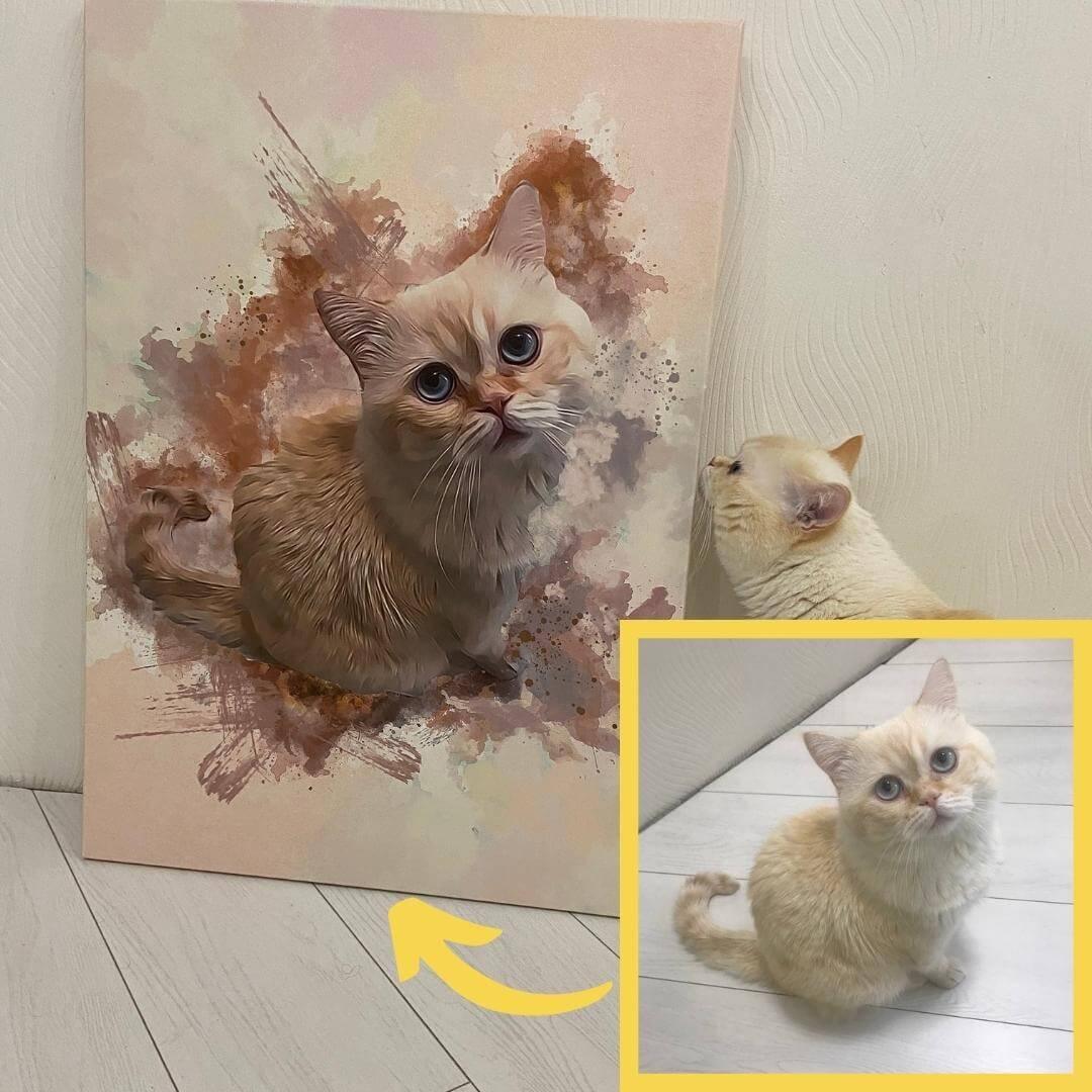 Egendefinert akvarellbilde på lerret - Kosteppe