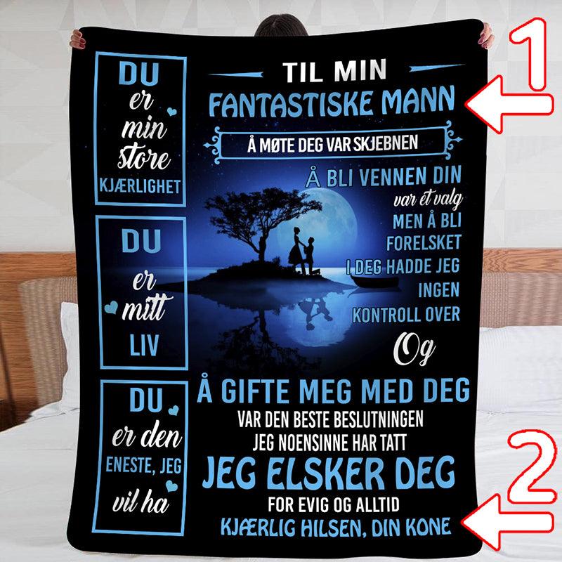 Teppe fra kone til mann - "Skjønnhet er i deg" - Kosteppe