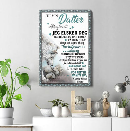 Foto på lerret fra far til datter - "Ulvelojalitet" - Kosteppe