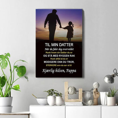 Foto på lerret fra far til datter - "Verdifulle øyeblikk" - Kosteppe