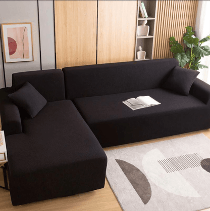 Svart – Stretch lenestol og sofatrekk - Kosteppe