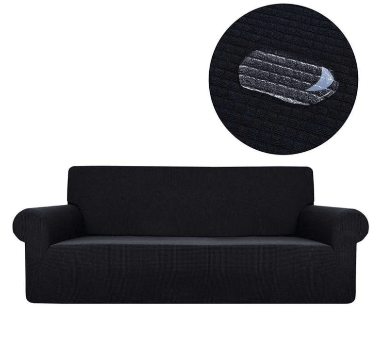 Svart – Stretch lenestol og sofatrekk - Kosteppe